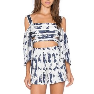 Alexis Naja Crop Top and Coty White Navy Short Set